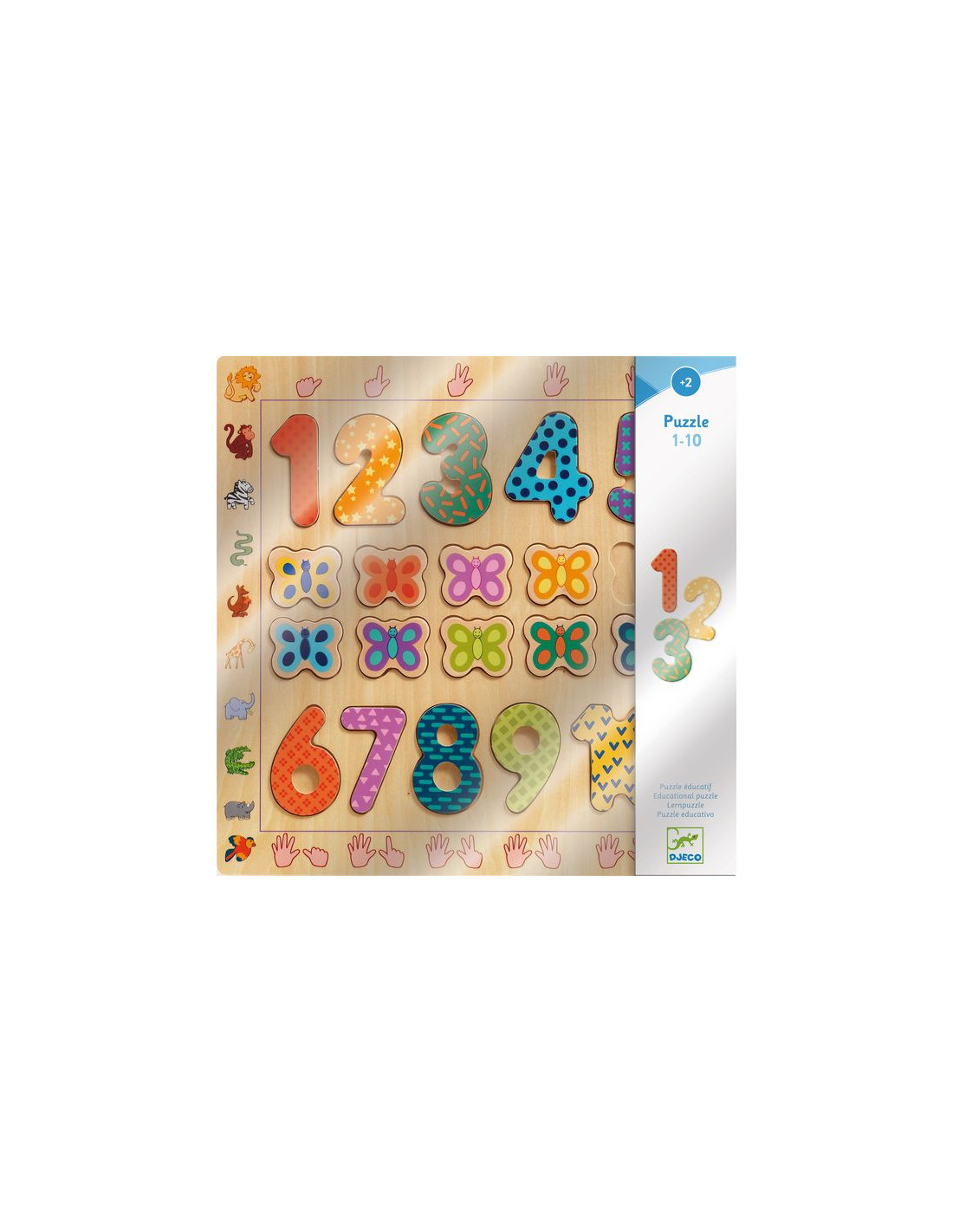 Puzzle chiffres en bois - jeu éducatif Djeco 